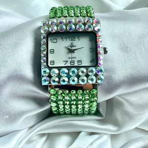 Green Swarovski Crystal Jimmy Crystal Watch
